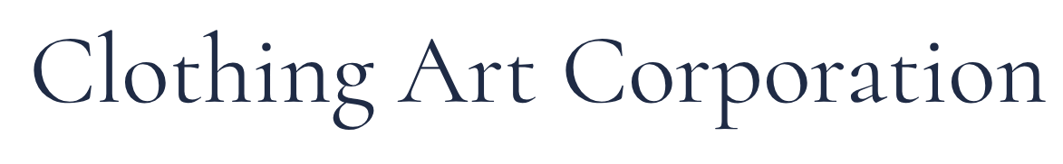 Clothing Art Corporation text on black background.